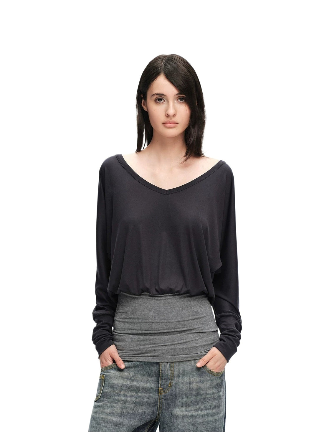 Two-Way V Neck Top