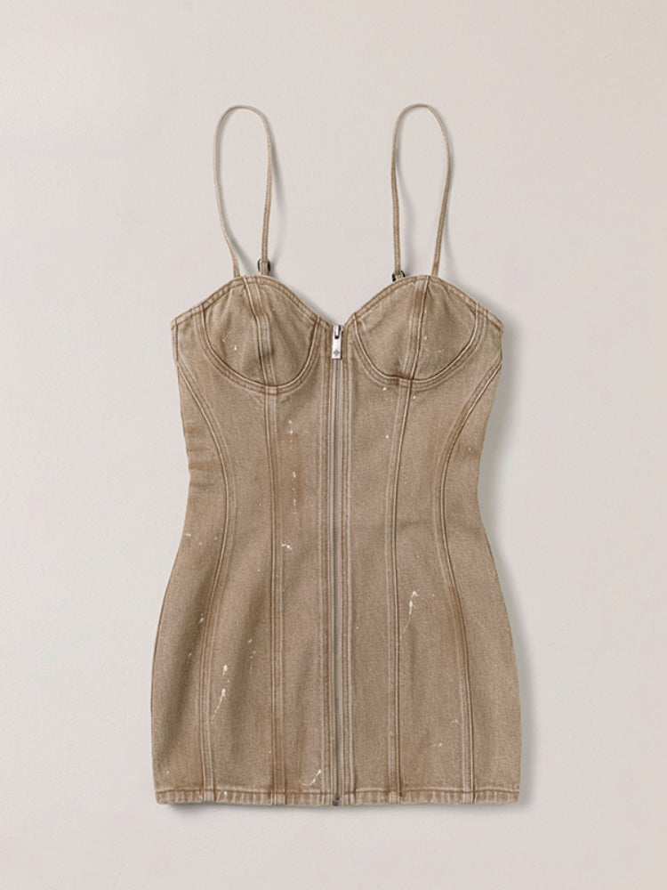 Rage Wild Origin Denim Dress Wild Cowboy Brown