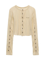 Striped Multi-Button Knit Cardigan