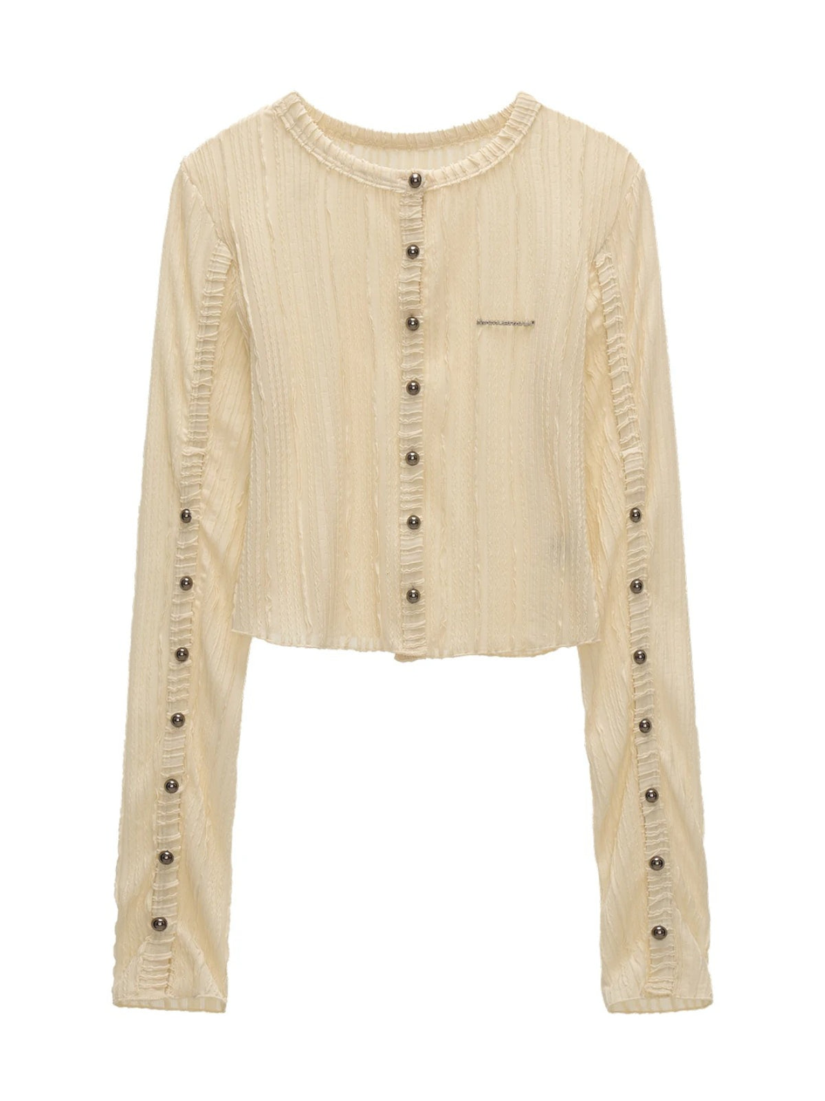 Striped Multi-Button Knit Cardigan