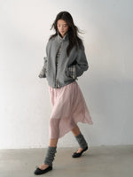 Layered Plaid Wool Blend Jacket