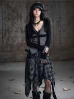 Hooded Layered Knit Top