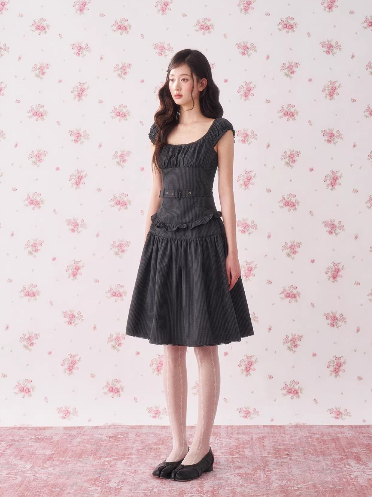 Floral Stripe Top &amp; Skirt Set