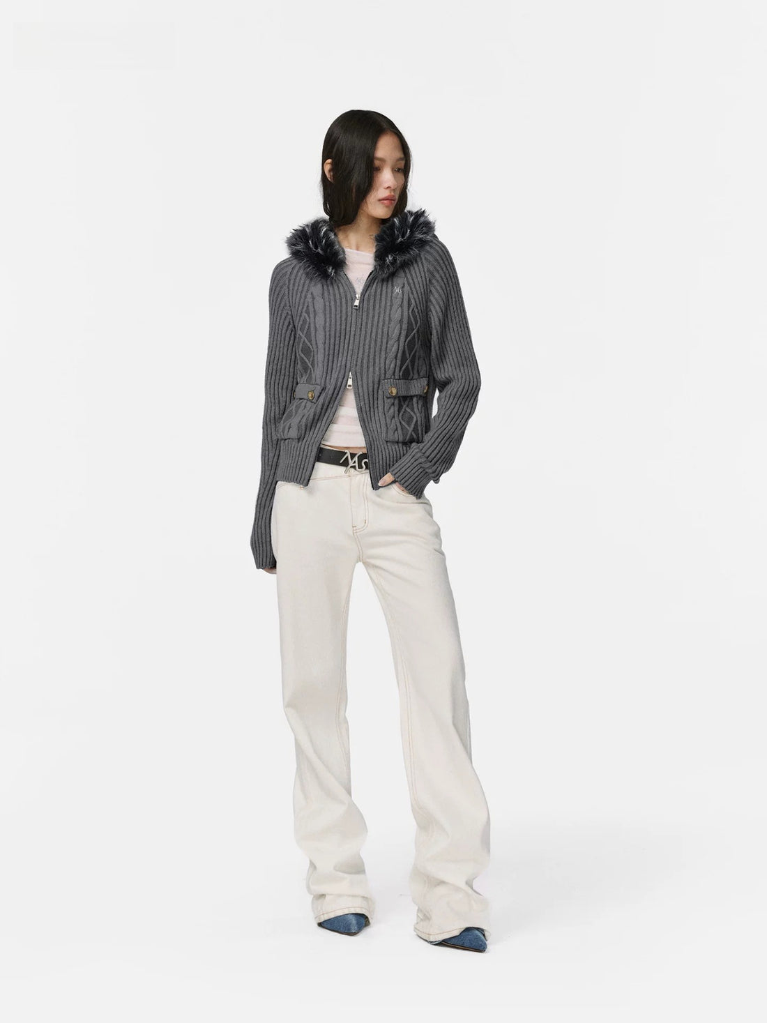 Solomon Cable Knit Hooded Cardigan