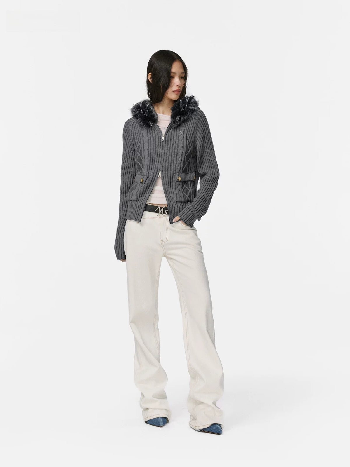 Solomon Cable Knit Hooded Cardigan