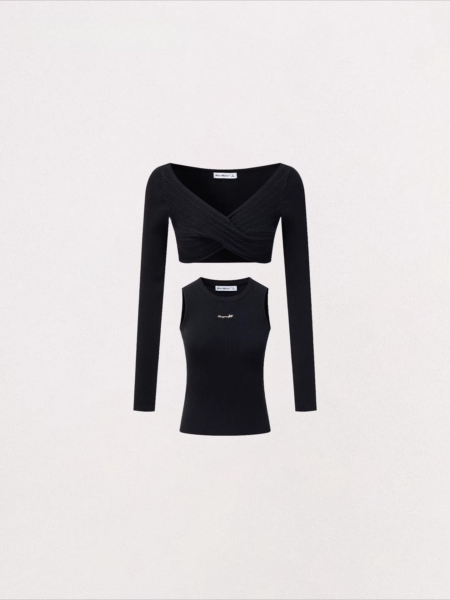 Bow Cable Knit Sweater Set