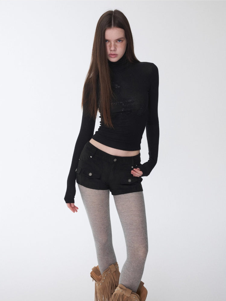 Suede Studded Cargo Shorts