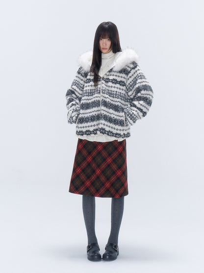 Fair Isle Sherpa Hooded Jacket