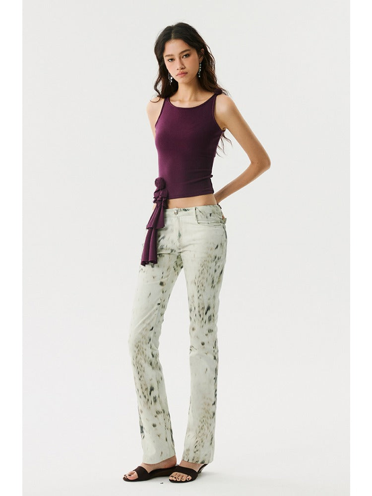 Tassel Rose Slim Tank Top