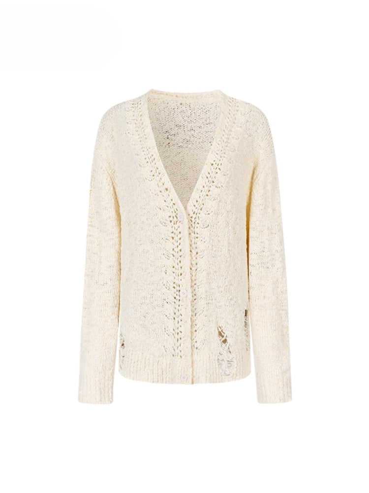 Loose Ripped Cardigan