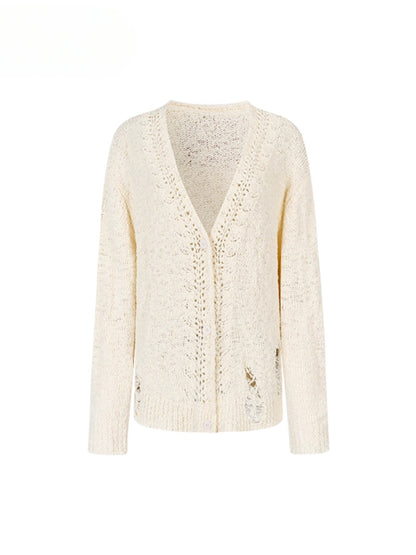 Loose Ripped Cardigan