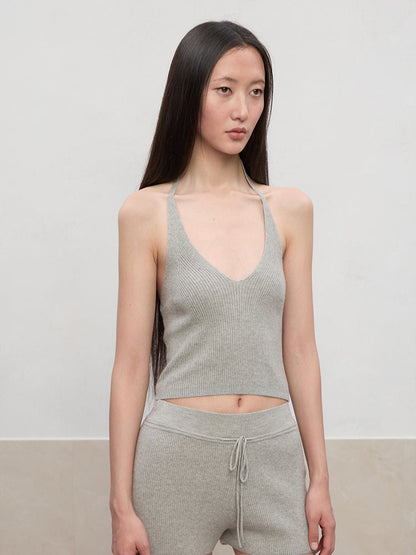 V-Neck Halter Layering Knit Vest