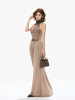 Lace Halter Mermaid Maxi Dress