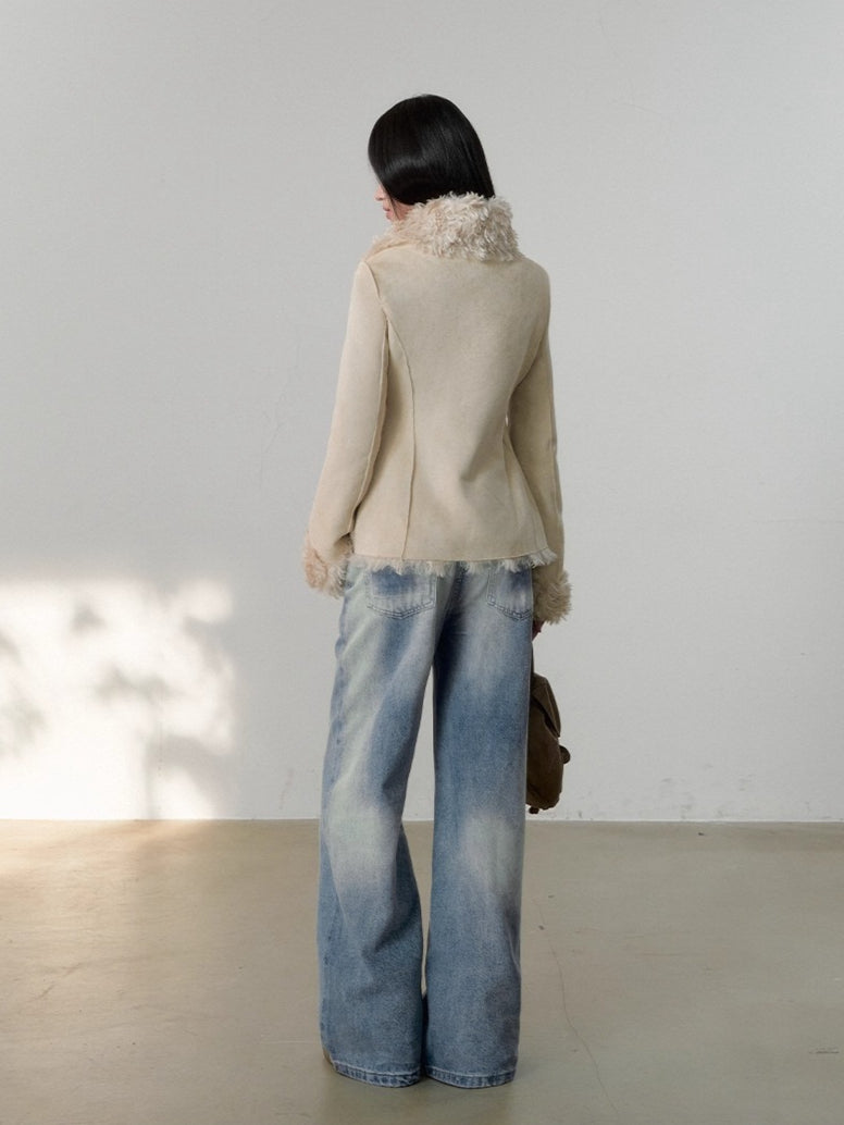 Faux Shearling Toggle Coat