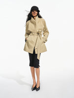 Vintage Lapel Belted Trench Coat