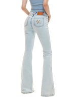 Blue Braided Flare Jeans