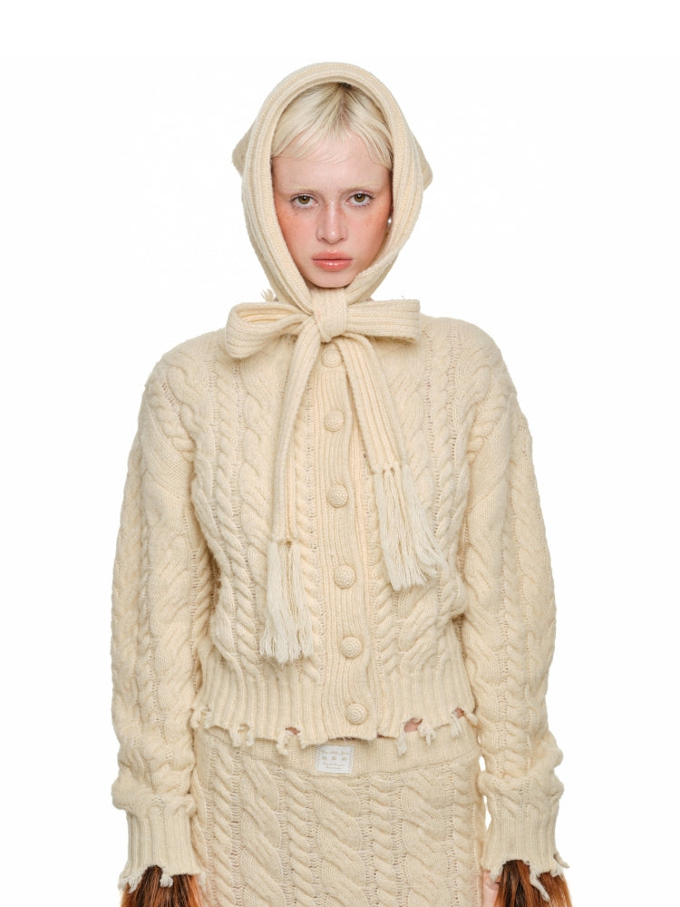 Cable Knit Cardigan & Skirt Set