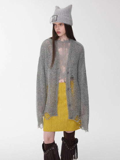 Mohair Star Cutout Cardigan
