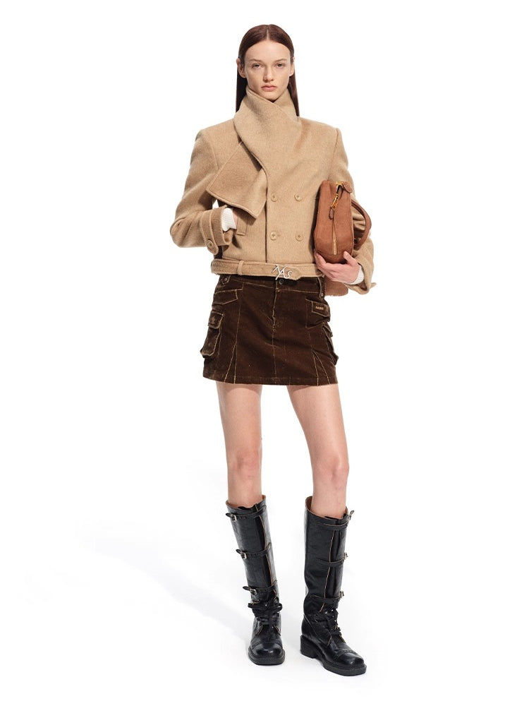 "Ross Series" Wool Scarf-Collar Coat