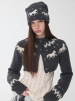 Fair Isle Pony Jacquard Knit Short Cardigan & Shorts Set