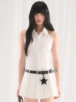 White Star Pleated Dress