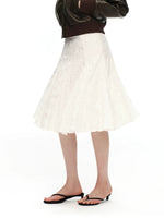 Crinkled A-Line Skirt