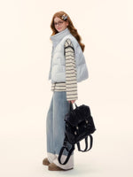 90% Down Puffer Stand-Collar Drawstring Vest