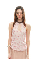 Pink Printed Cutout Camisole