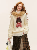 Cute Puppy Hooded Knit Sweater