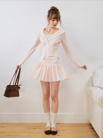 Lace Hooded Skirt Set