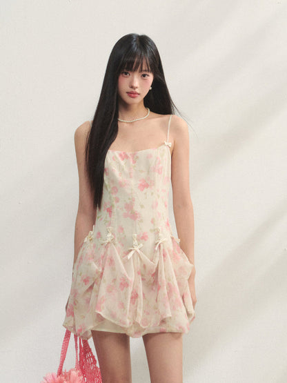 Three-Way Floral Spaghetti-Strap Dress