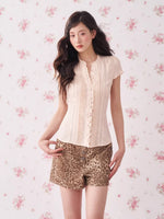 Ruffle Lace Waist Shirt
