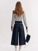 Striped Knit Cape Set