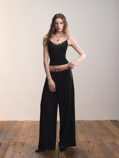 Lace Trim Cropped Cami Top