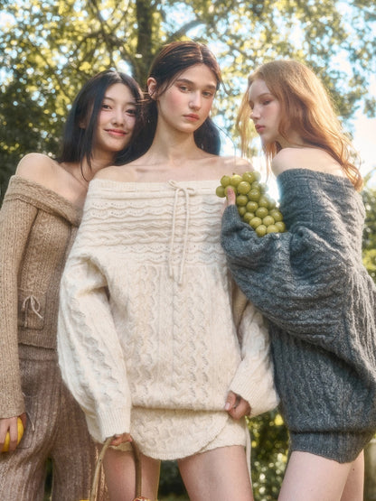 Little Deer Wool Cloud Knit Sweater &amp; Skirt/Shorts Set