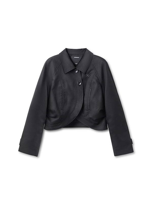 Black &amp; Brown Lyocell-Cotton Moto Jacket
