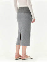 Double Veil Knit Midi Skirt