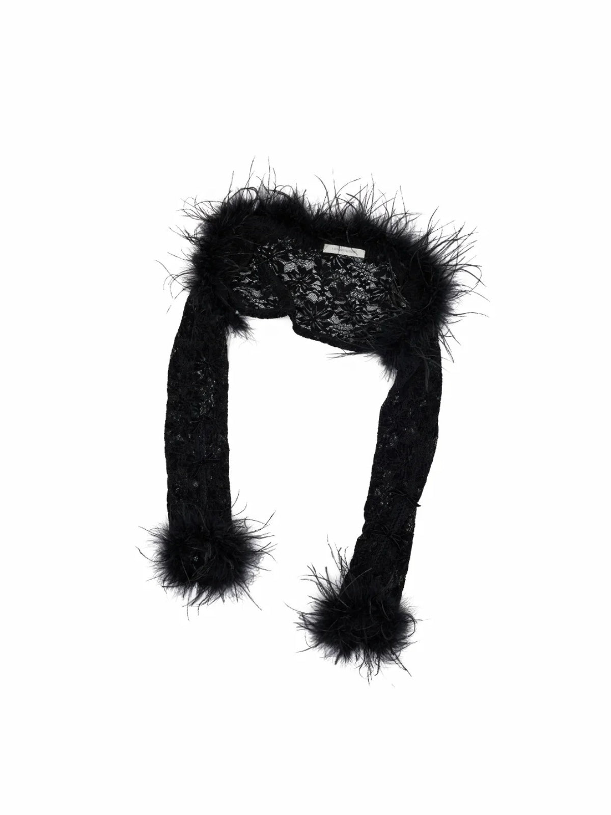 Ostrich Feather Trimmed Lace Bolero