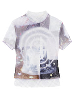 Breathable Mesh Two-Piece Rolled Sleeve Tee