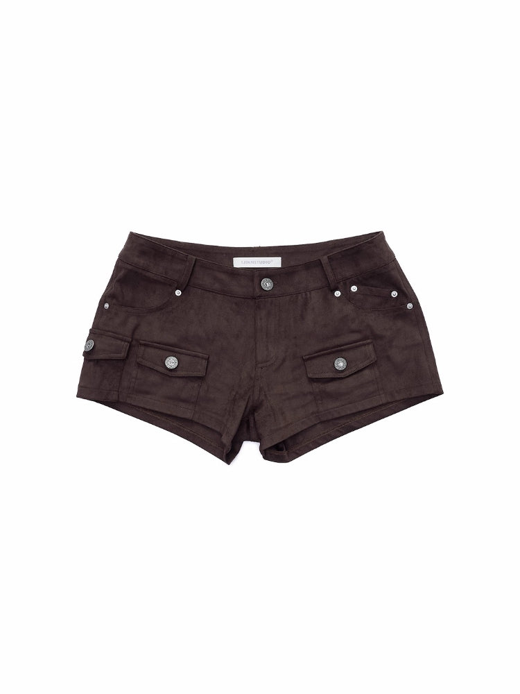 Suede Studded Cargo Shorts