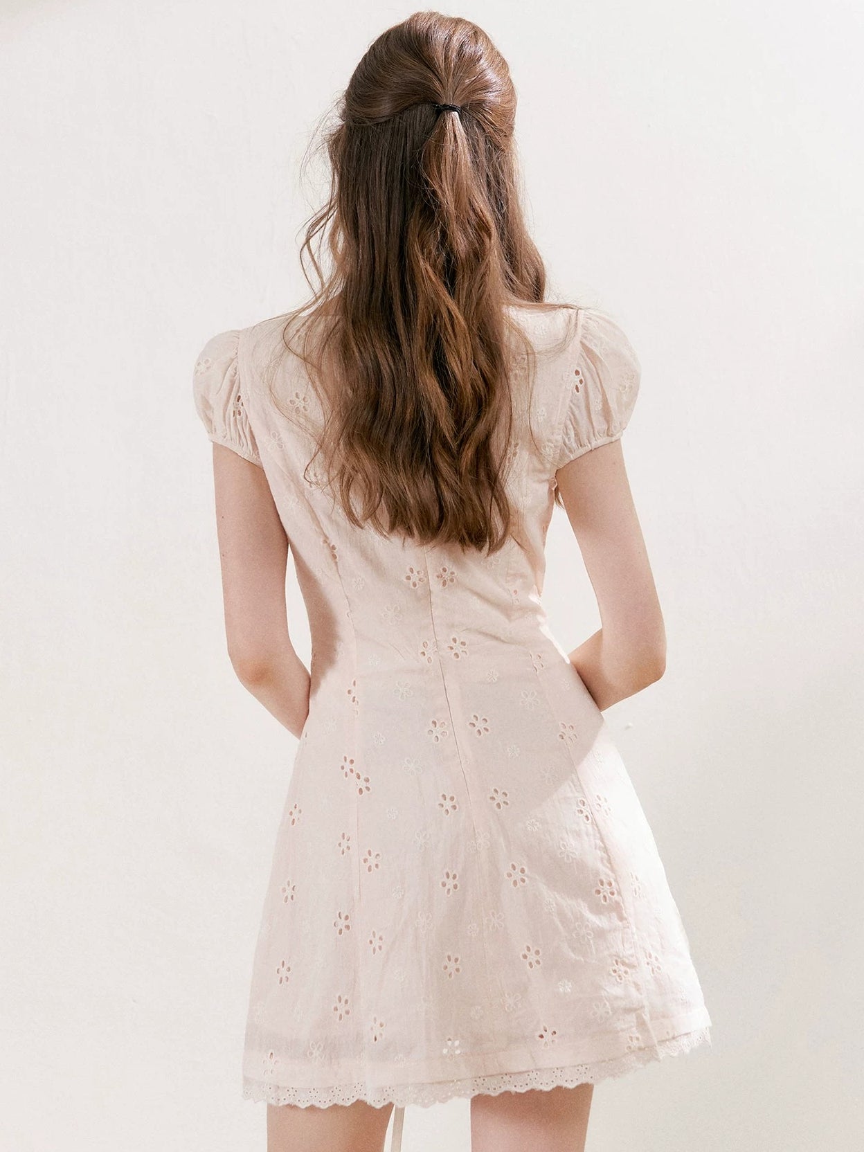 White &amp; Pink Doll Collar Mini Dress