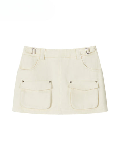 Casual Pocket A-Line Skirt