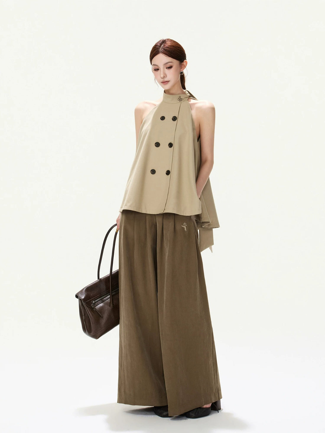 Double Button Halter Vest