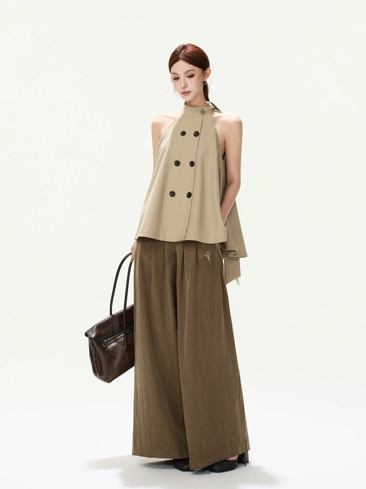 Double Button Halter Vest