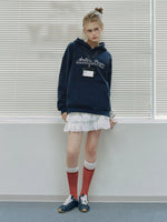 College Embroidered Cotton Hoodie