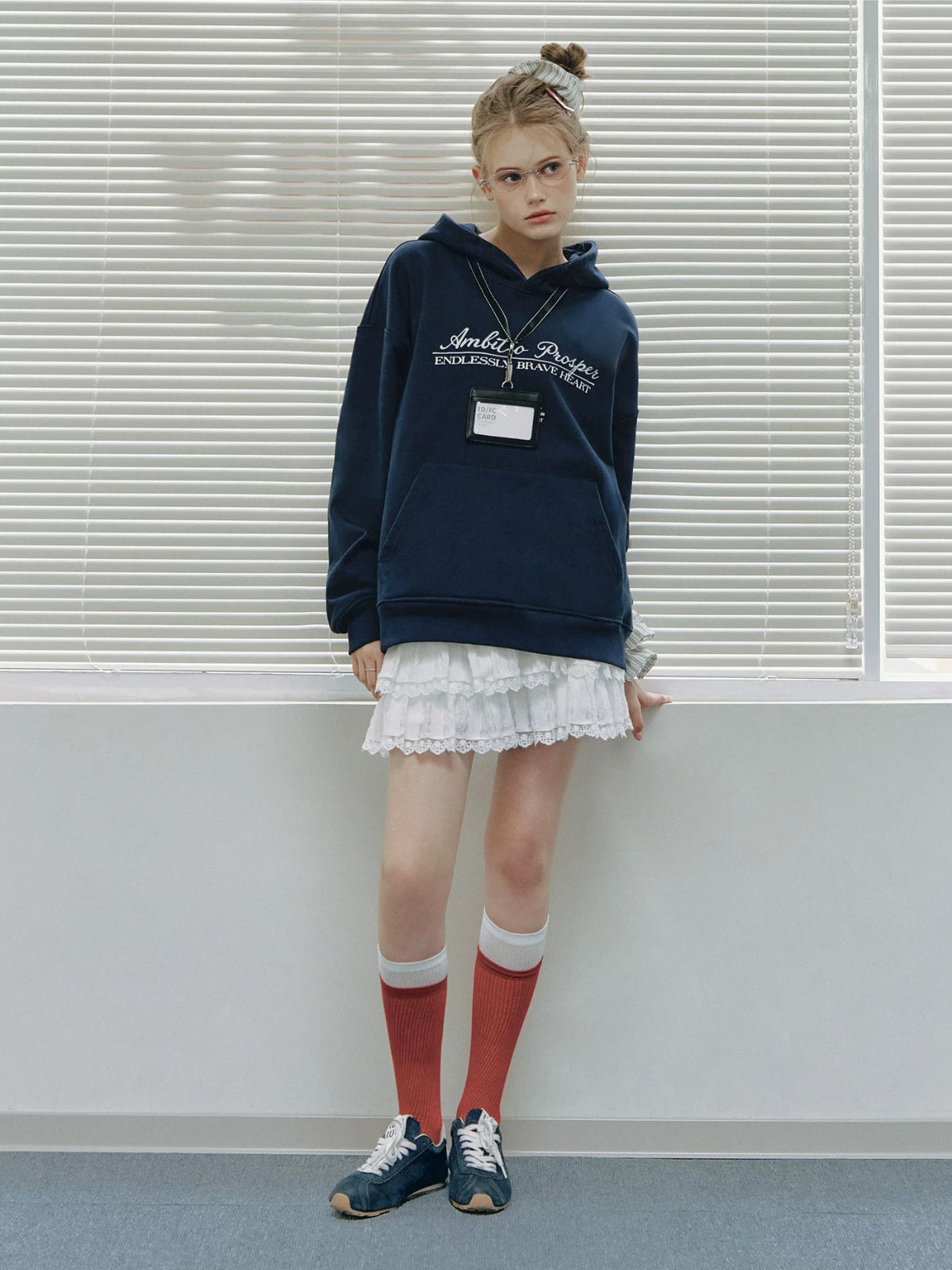 College Embroidered Cotton Hoodie