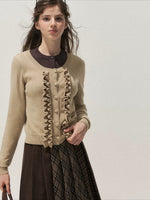 Ruffle Trim Vintage Knit Sweater