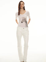 Zebra V-Neck Knit Tee