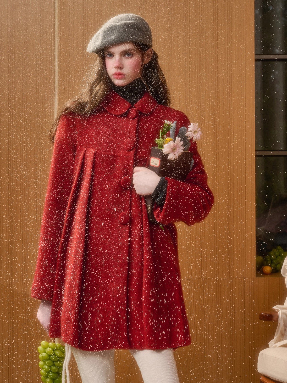 Red Cape Two-Piece Coat