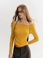 Off Shoulder Knit 2-in-1 Top